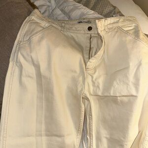 NWT ZARA FLARED LEG CREAM DENIM - tilda fit